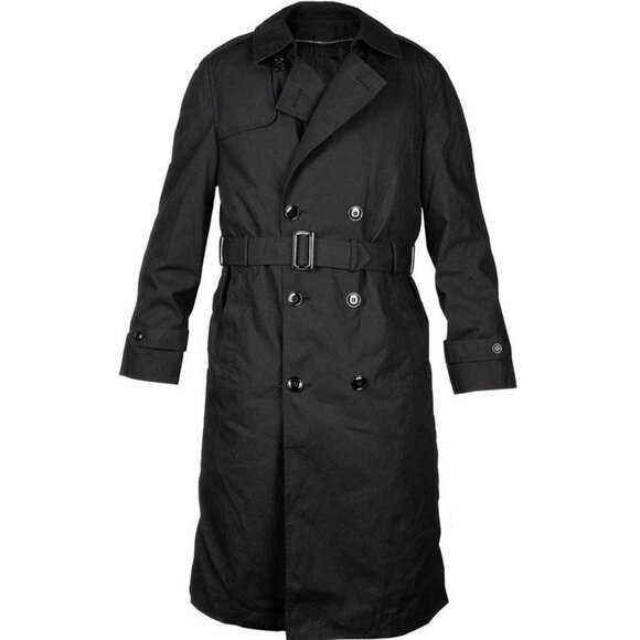 US ARMY Black Military Trench Coat Jacket 38R Regular 8405-01-308-8691 All Weath - Picture 1 of 10